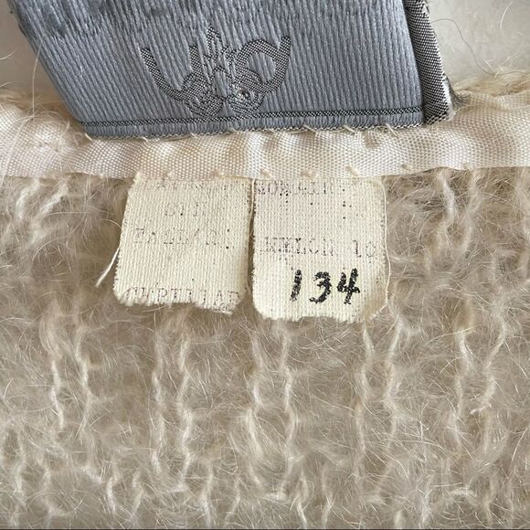 NUNO ANDREA Vintage Mohair Open Front Knit Cardigan Sweater Cream L - Picture 10 of 14